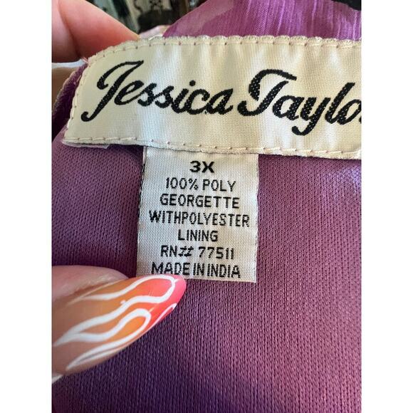 JESSICA TAYLOR GARDEn PARTY FLORAL LINED DRESS WOMENS PLUS SIZE 3X - Picture 9 of 9